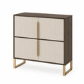 Kommode Holzwerkstoff Metall Braun/Beige 80x40x100 cm