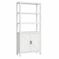 Bücherregal mit Schrank Weiß MDF 180x80x30cm